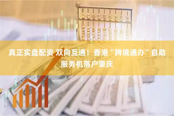 真正实盘配资 双向互通！香港“跨境通办”自助服务机落户肇庆